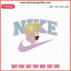 Nike SpongeBob SquarePants embroidery file featuring machine embroidery design for ladies; vibrant, iconic character detailing.