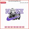 Nike Jason Voorhees Embroidery Design: Intricate machine embroidery featuring Nike logo and Jason Voorhees mask.