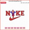 Spider-Man Nike embroidery design, cartoon style, machine embroidery file, vibrant superhero-themed, Nike logo detailed artwork.