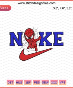 Nike x Spider Man Head Embroidery Design File, Featuring Iconic Spider-Man Mask, Nike Machine Embroidery Patterns