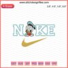 Nike x Donald Duck Embroidery Design File: Disney theme, Donald Duck head, Nike logo. Perfect for machine embroidery projects.