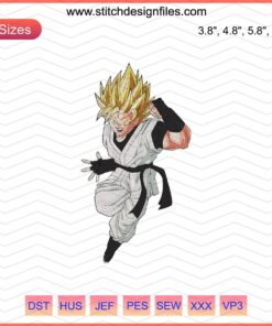 "Anime Embroidery: Goku Attack Design File for Dragon Ball Machine Stitching"