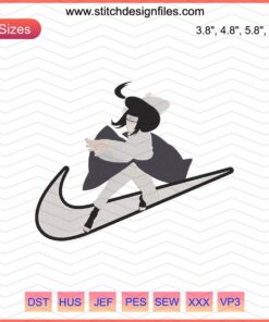 Nike x Neji Hyūga Machine Embroidery Design File, featuring Hyūga clan emblem and Nike swoosh, ideal for custom embroidery projects.