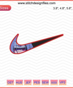 Uchiha Itachi Akatsuki Nike Embroidery Design File, Sharingan & Akatsuki Symbol, Nike Machine Embroidery, Anime Design.