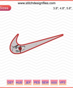 Sharingan Kakashi Nike Embroidery Designs, Machine Embroidery File, Anime-Inspired Embroidery Patterns.