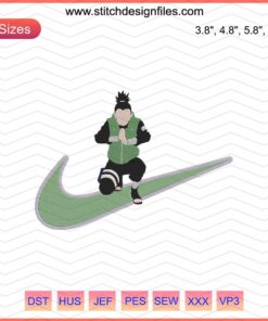 "Shikamaru Attack Nike Embroidery Design File, featuring dynamic Nike-themed machine embroidery compatible patterns."