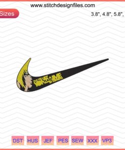 Minato Namikaze Yellow Flash Nike Embroidery Design File, Machine-Ready, Anime-Inspired Konoha Embroidery Pattern