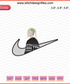 Draken Tokyo Revengers Nike Embroidery Design, Nike Machine Embroidery Patterns File, Anime-Inspired Footwear Customization.