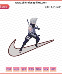 Anbu Kakashi Nike embroidery design file featuring Nike swoosh, perfect for machine embroidery projects.
