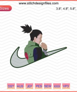 Shikamaru face Nike embroidery design, Naruto Nike machine embroidery file, digital pattern, instant download