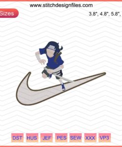 Itachi Uchiha Child Nike Embroidery Design File, Anime Nike Machine Embroidery Pattern, Ninja Character Design