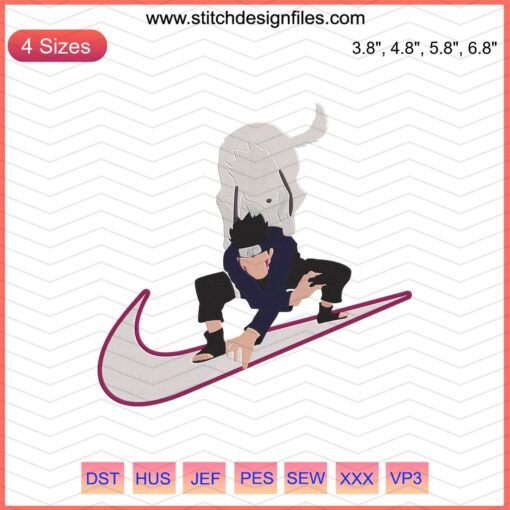 Kiba Inuzuka & Akamaru Embroidery Design File, Nike Embroidery Patterns, Machine Embroidery Digital Art