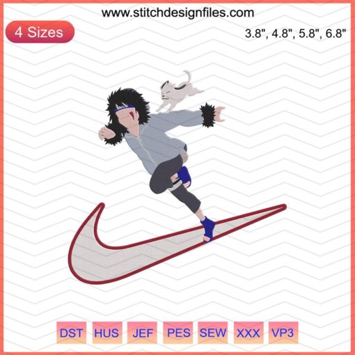 Nike x Kiba Inuzuka & Akamaru Embroidery Design File, featuring anime-inspired Nike embroidery for digital machines.
