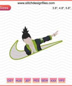 Shikamaru Nara Nike Embroidery Designs File: Unique embroidery patterns for Nike apparel, featuring Naruto character Shikamaru Nara.