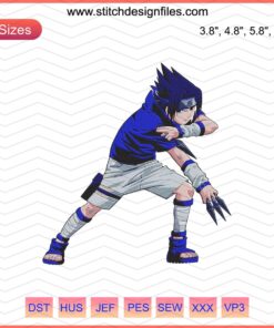 Nike x Uchiha Sasuke Embroidery Design File: Unique Attack Embroidery Pattern for Nike Machine, Anime-Inspired Custom Design.