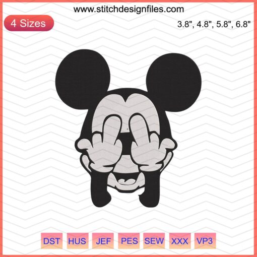 Mickey Mouse Head Embroidery Design File, Disney Machine Embroidery, Multi-size Download, Digital Stitch Pattern.