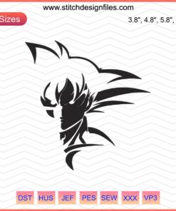 Goku Art Embroidery Design, Dragon Ball Machine Embroidery, Anime Stitch Pattern, DIY Craft File, Instant Download