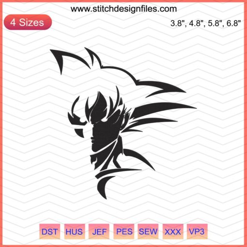 Goku Art Embroidery Design, Dragon Ball Machine Embroidery, Anime Stitch Pattern, DIY Craft File, Instant Download