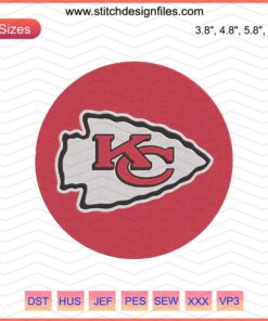 KC Chiefs Embroidery Designs File: Kansas City Chiefs Logo, Machine Embroidery, NFL Team, Digital Download, Sports Design.