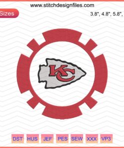 Kansas City Chiefs KC Circle Logo Embroidery Designs, Machine Embroidery File, NFL Team Logo Digital Design