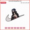 Itachi Akatsuki x Nike embroidery design; sleek ninja character in cloak, Nike swoosh, machine embroidery file download.