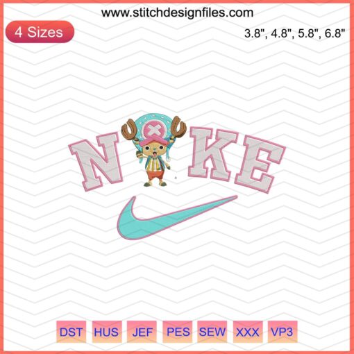 Chooper Cute x Nike embroidery design file featuring iconic Nike logo, perfect for machine embroidery projects.