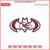 Kansas City Chiefs logo embroidery design featuring bats, machine embroidery file, KC Bats design.