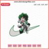 Midoriya Izuku Nike Embroidery Design File, Nike My Hero Academia Machine Embroidery Pattern, Anime Fashion Collab.