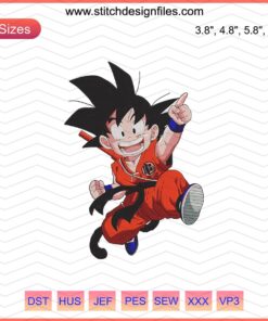 Goku Funny Embroidery Design File for Dragon Ball, Machine Embroidery, Anime-inspired Pattern, Instant Download