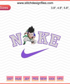 Gotenks x Nike Dragon Ball Embroidery Design, machine file featuring unique Nike-themed Dragon Ball character embroidery.