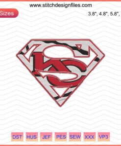 Kansas City Chiefs Logo Embroidery Design File, KC Super Logo for Machine Embroidery, NFL Chiefs Embroidery Pattern.