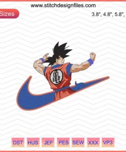 Goku Train Embroidery Designs File, Nike Dragon Ball Embroidery, Machine Embroidery Pattern, Anime Sewing Design