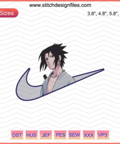 Itachi Sasuke Nike Naruto Embroidery Designs File, Machine Embroidery, Anime Faces, Digital Download