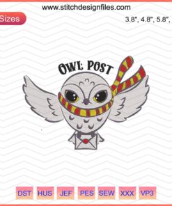 Harry Potter Owl Post Embroidery Designs, Machine Embroidery File, Magic-themed Pattern, Embroidery Design for Crafters