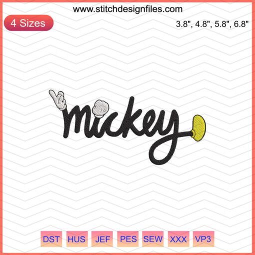 Mickey Letter Embroidery Designs File featuring Disney's Mickey Machine Embroidery in vibrant colors, perfect for craft projects.