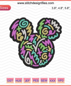 Colorful Mickey Embroidery Designs File showcasing Disney's Mickey Mouse for machine embroidery. Perfect for crafting enthusiasts.