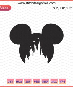 Mickey Castle Head Embroidery Design File, Disney Mickey Machine Embroidery Design for Sewing, Instant Download.