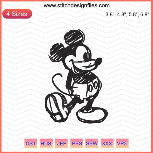 Mickey Mouse Machine Embroidery Designs File, Full Disney Embroidery Patterns for Craft Projects.