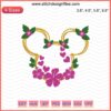 Mickey Flower Color Embroidery Designs File featuring Disney's Mickey Mouse with floral patterns, perfect for machine embroidery projects.