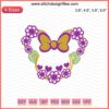Disney Minnie Flower Embroidery File: Vibrant floral Mickey embroidery pattern for machine crafting, Disney-themed design.