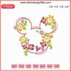 Mickey Head Flower Colorful Embroidery Design File - Disney Mickey Mouse Machine Embroidery, Vibrant Floral Pattern.