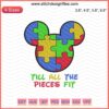 Disney Mickey Embroidery File: "Till All The Pieces Fit" Design for Machine Embroidery, Perfect for Puzzle-Themed Projects.