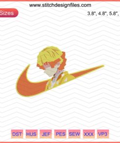 Nike x Agatsuma Zenitsu Head Embroidery Design, Nike Machine Embroidery File, Anime Embroidery Pattern, Unique Online Embroidery Art