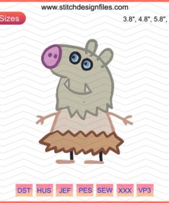 Peppa Pig Inosuke Hashibira Mashup Embroidery Design, Kimetsu no Yaiba Theme, for Machine Embroidery Lovers.