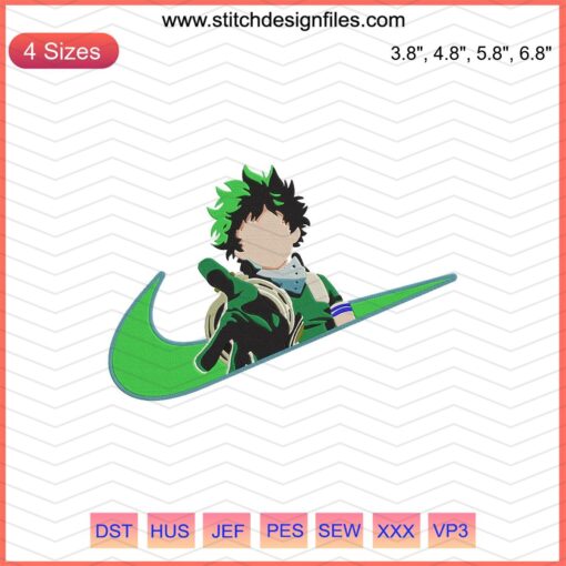 Deku Embroidery Designs - Nike Machine Embroidery Files for Skillful Sewing Projects