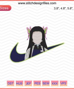 Nike x Kanao Tsuyuri Embroidery Designs File featuring exclusive Nike swoosh and floral patterns for machine embroidery.