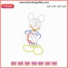 Mickey Neon Light Embroidery Design File - Disney Machine Embroidery, Vibrant Mickey Mouse Outline for Sewing Projects