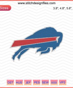 Buffalo embroidery design file featuring Bills Buffalo logo, ideal for machine embroidery enthusiasts.
