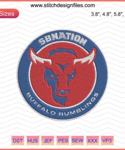 Buffalo Bills Machine Embroidery Design File, SBnation Buffalo Embroidery Patterns, NFL Team Logo Stitching Designs