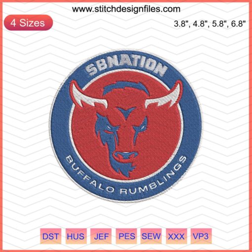 Buffalo Bills Machine Embroidery Design File, SBnation Buffalo Embroidery Patterns, NFL Team Logo Stitching Designs